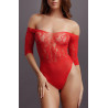 Le Désir Body ouvert Rhinestone - Rouge